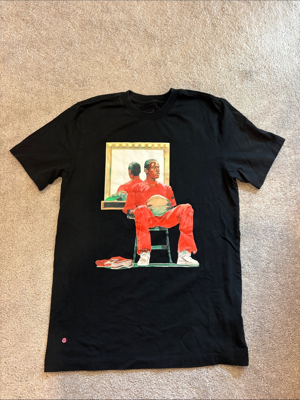 Jordan Black Short Sleeve Tee with Red & Green Graphic
